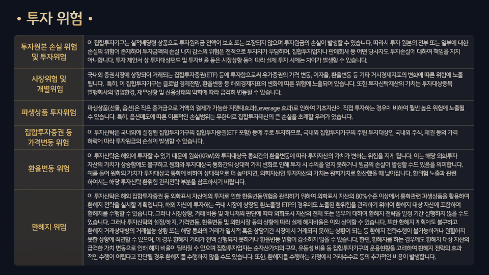'kb 글로벌 대표지수 분산' 펀드 투자 위험 내역들.
